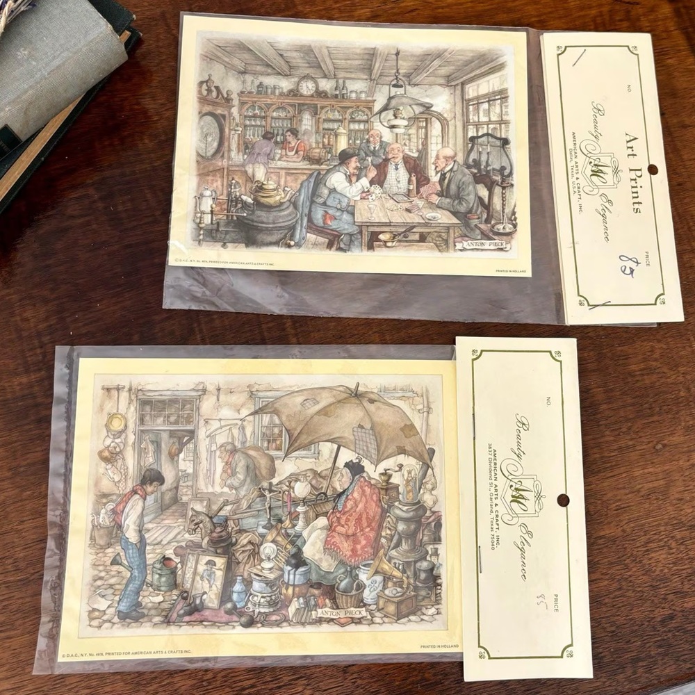 Vintage Lot 2 Anton Pieck Art Prints Gift Gallery Wall Home Decor Made Holland